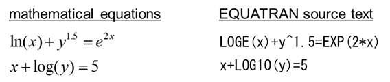 Algebraic equations